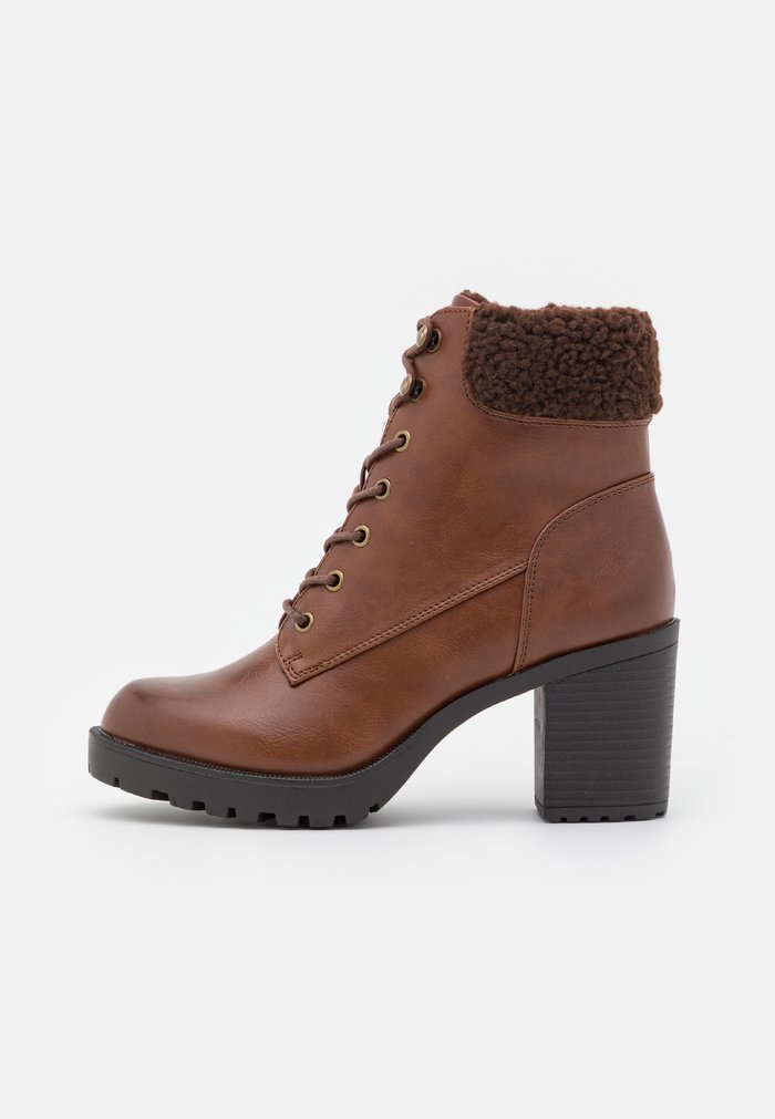 Bottines Anna Field Plateforme Block heel platform Zip UP Marron Femme | FDC-7680457